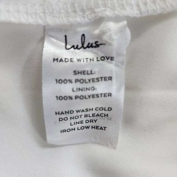 Lulus White Ruffled Hem Mini Dress with Open Back NWT Size Small - Picture 8 of 11